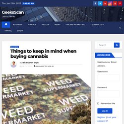 Things to keep in mind when buying cannabis - GeeksScan