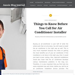 Things to Know Before You Call for Air Conditioner Installer