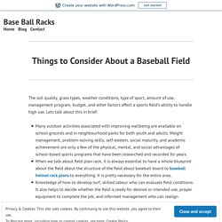 Things to Consider About a Baseball Field – Base Ball Racks