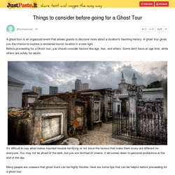 Things to consider before going for a Ghost Tour