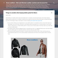 Things to consider when buying leather jacket for bikers