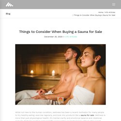 Things to Consider When Buying a Sauna for Sale