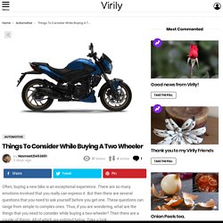 Things To Consider While Buying A Two Wheeler