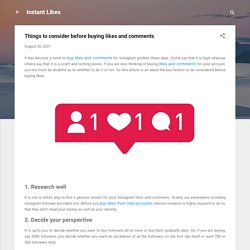 Things to consider before buying likes and comments
