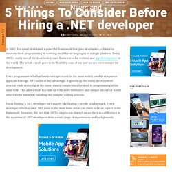 5 Things To Consider Before Hiring a .NET developer