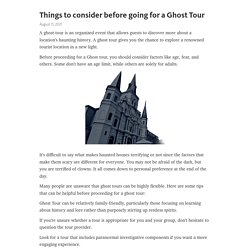 Things to consider before going for a Ghost Tour – Telegraph