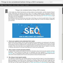 Things to be considered before hiring a SEO company