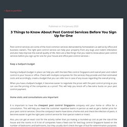 3 Things to Know About Pest Control Services Before You Sign Up for One