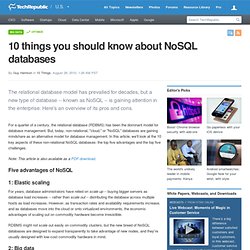 10 things you should know about NoSQL databases