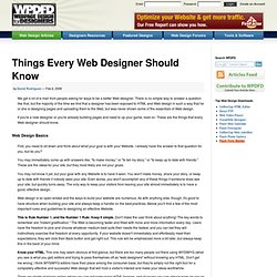 Things Every Web Designer Should Know