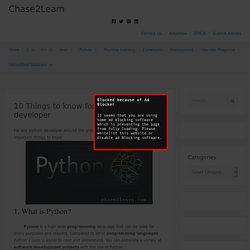 10 Things to know for a python developer