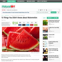 13 Things You Didn’t Know about Watermelon - NaturalON