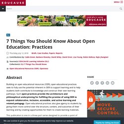 7 Things You Should Know About Open Education: Practices