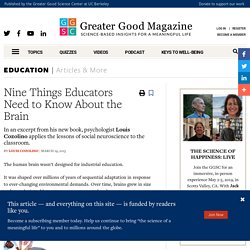 Nine Things Educators Need to Know About the Brain