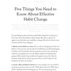 Five Things You Need to Know About Effective Habit Change