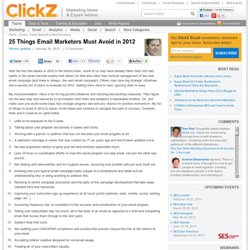 25 Things Email Marketers Must Avoid in 2012