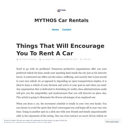 Things That Will Encourage You To Rent A Car