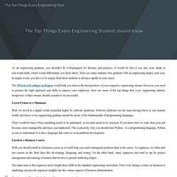 The Top Things Every Engineering Student should know