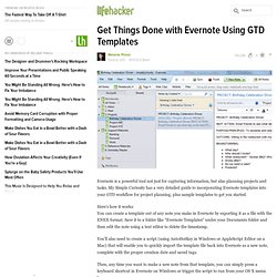 Get Things Done with Evernote Using GTD Templates