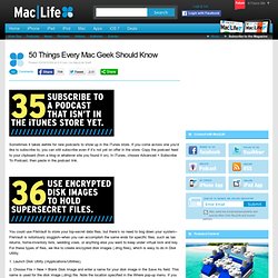 50 Things Every Mac Geek Should Know