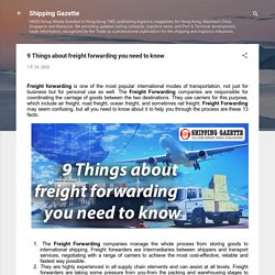 9 Things about freight forwarding you need to know