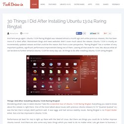 30 Things I did After Installing Ubuntu 13.04 Raring Ringtail