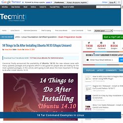 14 Things to Do After Installing Ubuntu 14.10 (Utopic Unicorn)