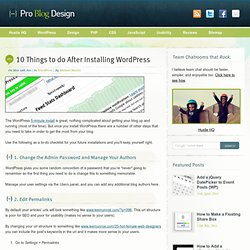 10 Things to do After Installing WordPress