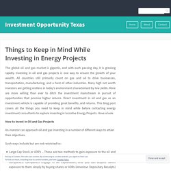 Things to Keep in Mind While Investing in Energy Projects
