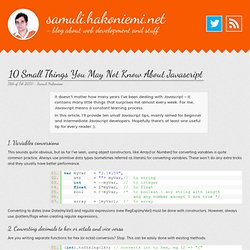 10 Small Things You May Not Know About Javascript