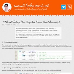 10 Small Things You May Not Know About Javascript