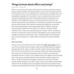 Things to know about office.com/setup?