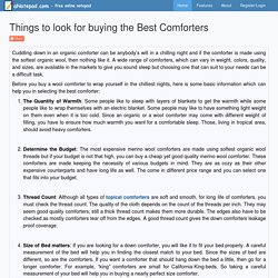 Things to look for buying the Best Comforters