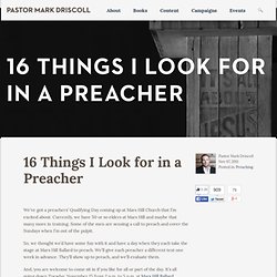16 Things I look for in a Preacher