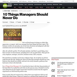 10 Things Managers Should Never Do