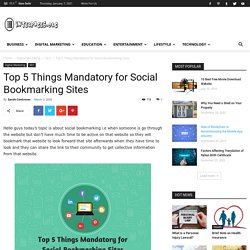 Top 5 Things Mandatory for Social Bookmarking Sites