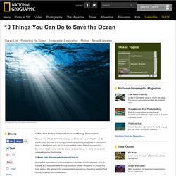 10 Things You Can Do to Save the Ocean