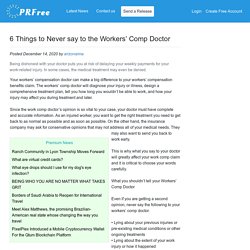 6 Things to Never say to the Workers’ Comp Doctor