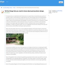 All the things that you need to know about permaculture design.