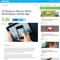 10 Things to Plan for Mobile App Dev