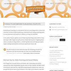 Things-To-Do Before Publishing Your Site