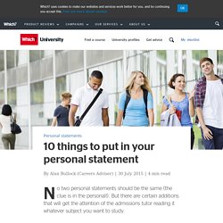 10 things to put in your personal statement