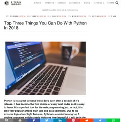Top Three Things You Can Do With Python In 2018