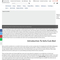 All The Things That You Need To Know About Sofa Cum Bed Design