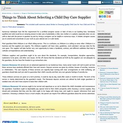 Things to Think About Selecting a Child Day Care Supplier by Jack Mont