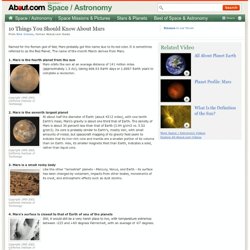 10 Things You Should Know About Mars - Solar System Facts About Mars