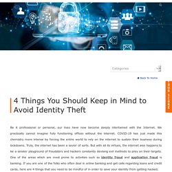 4 Things You Should Keep in Mind to Avoid Identity Theft