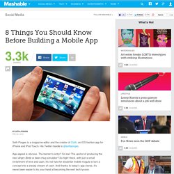 8 Things You Should Know Before Building a Mobile App