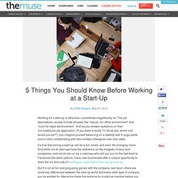 5 Things You Should Know Before Working at a Start-Up