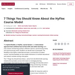 7 Things You Should Know About the HyFlex Course Model